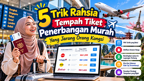 Trik Tempah Tiket Penerbangan Murah